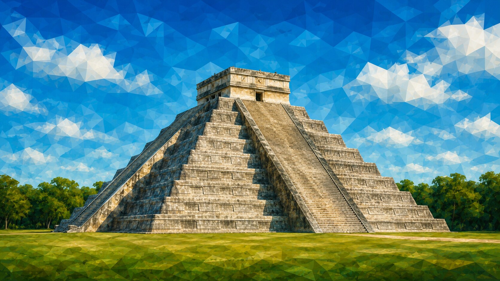 Pirámide de Kukulcán en Chichén Itzá al amanecer