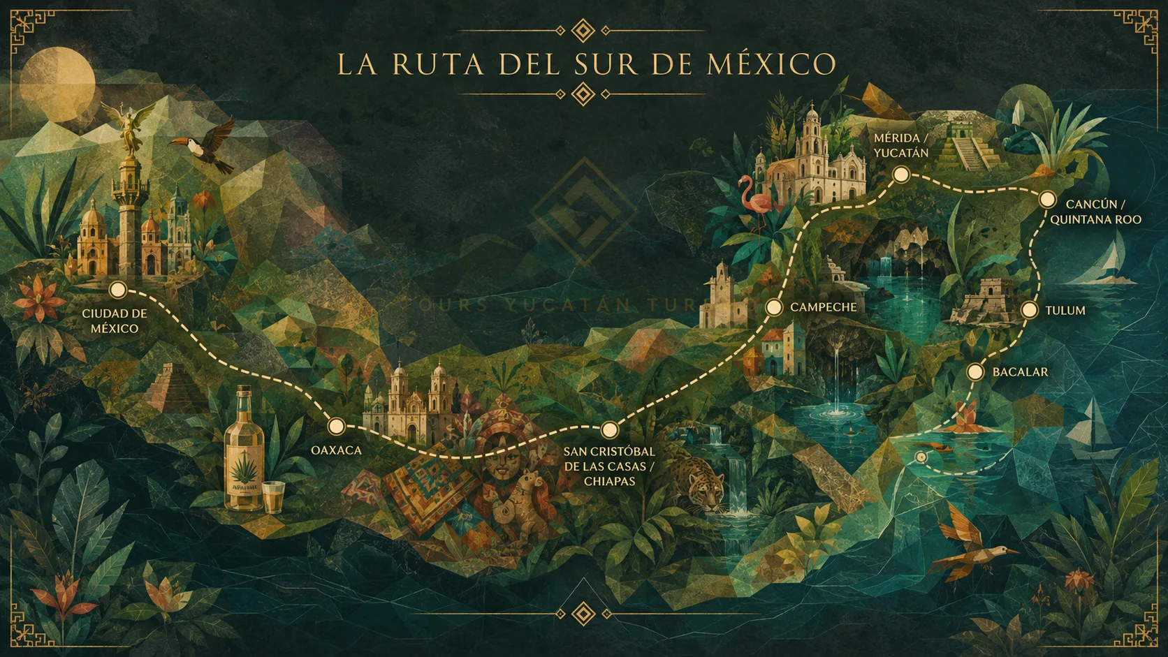 Mapa paraísos mayas